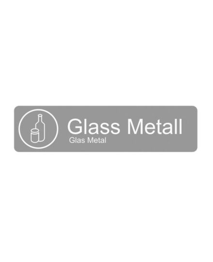 Etikett 200x50mm Glass og metall